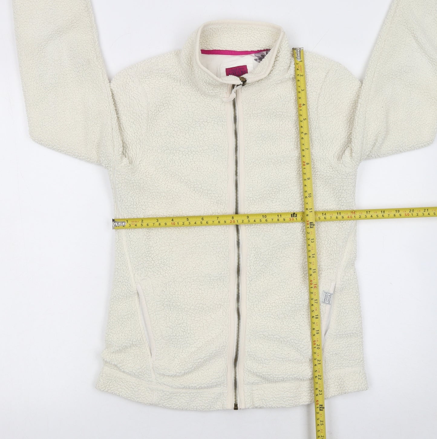 Joules Women's Ivory Full Zip Fleece Jacket Size 10