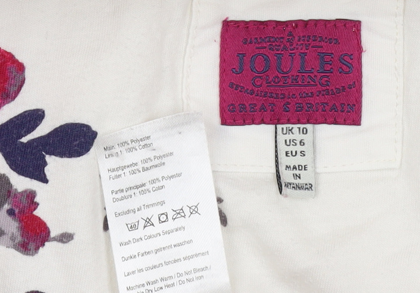 Joules Women's Ivory Full Zip Fleece Jacket Size 10