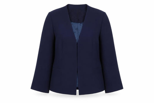Front view of Jenny Packham Women's Blue, size 10, Tailored Blazer Jacket