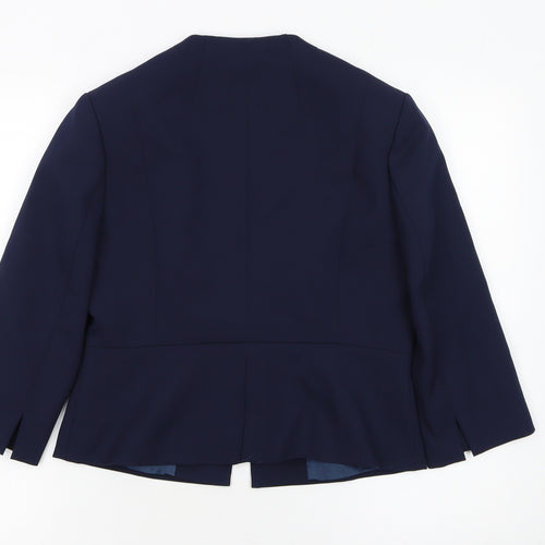Jenny Packham Women's Blue Size 10 Tailored Blazer Jacket