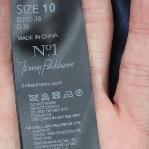 Jenny Packham Women's Blue Size 10 Tailored Blazer Jacket