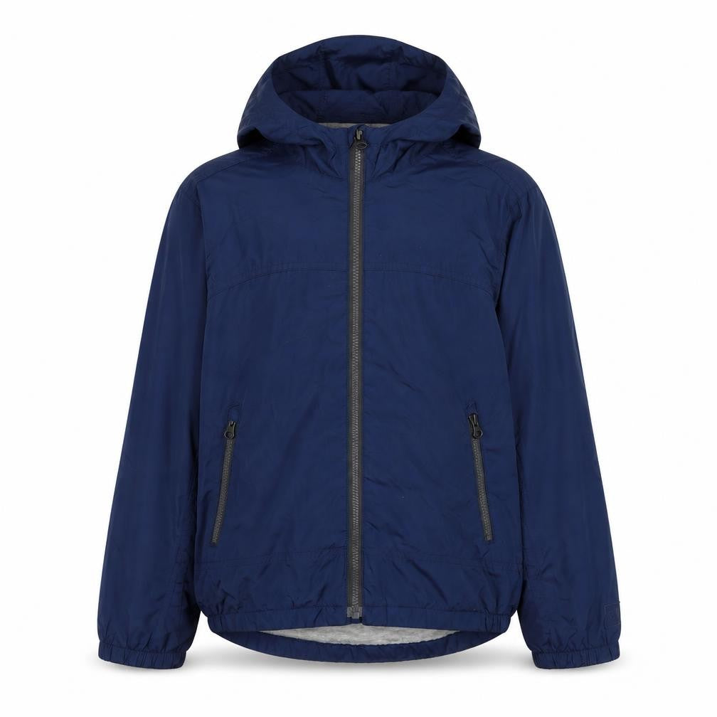 Front view of Gap Kids boys’ blue hooded windbreaker jacket 8-9 years