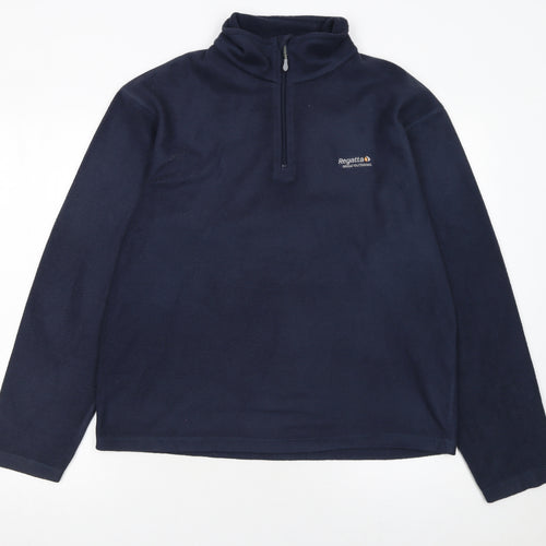 Regatta Men Blue Fleece Half Zip Pullover Sweatshirt M