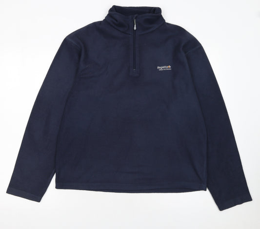 Regatta Men Blue Fleece Half Zip Pullover Sweatshirt M
