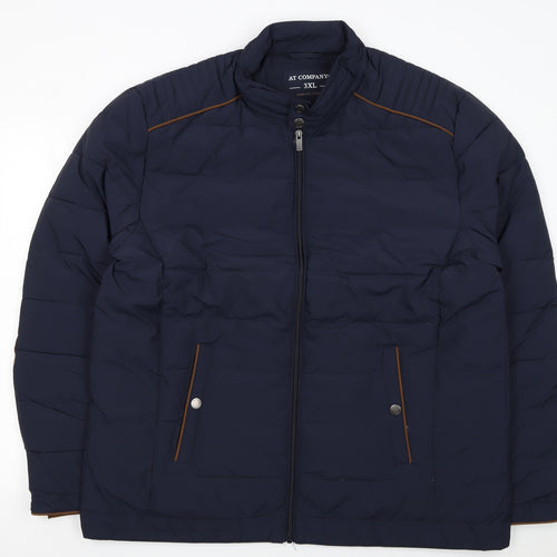 Armand Thiery Men's Blue 3XL Puffer Jacket with Zip Pockets