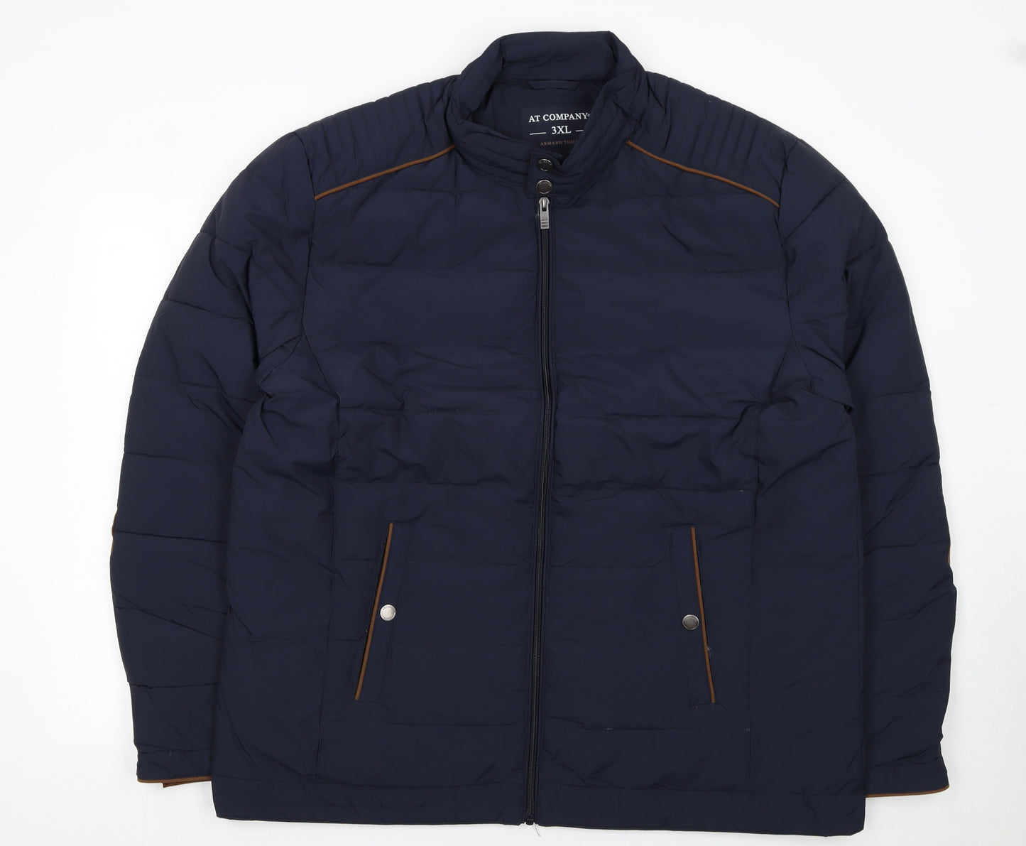 Armand Thiery Men's Blue 3XL Puffer Jacket with Zip Pockets