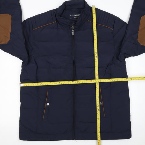 Armand Thiery Men's Blue 3XL Puffer Jacket with Zip Pockets