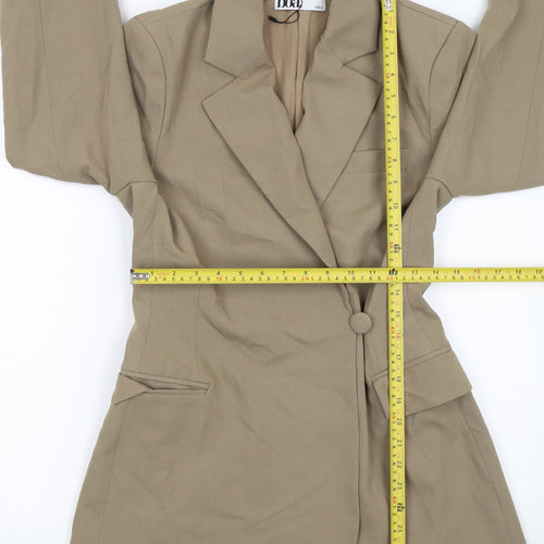 Boa Women Beige Single Breasted Blazer Jacket Size S Wool Blend