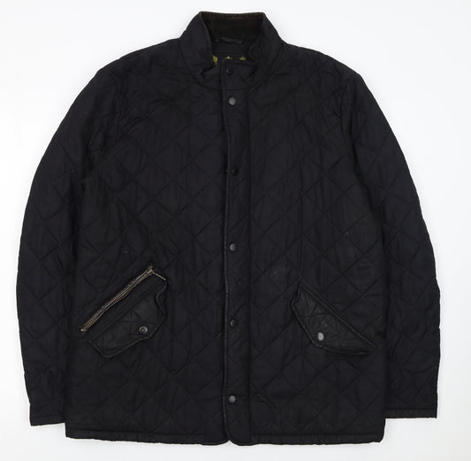 Barbour Men's Black Quilted Mid-Length Jacket L