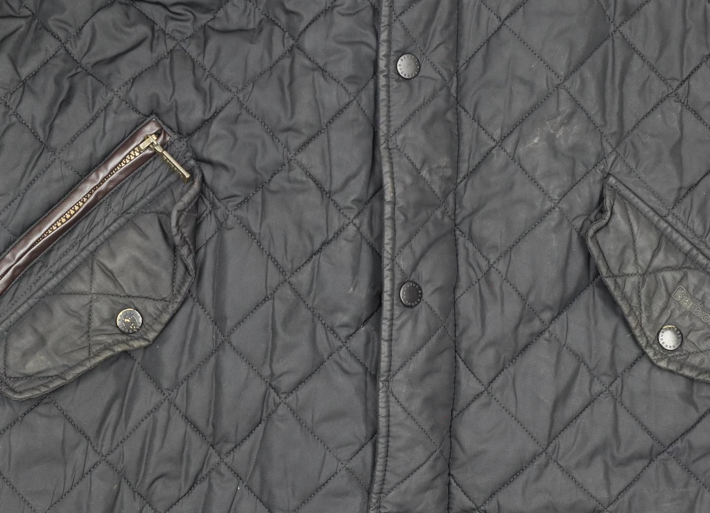 Barbour Men's Black Quilted Mid-Length Jacket L