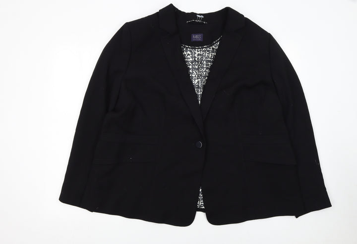 Marks and Spencer Women’s Black Size 24 Single-Breasted Blazer