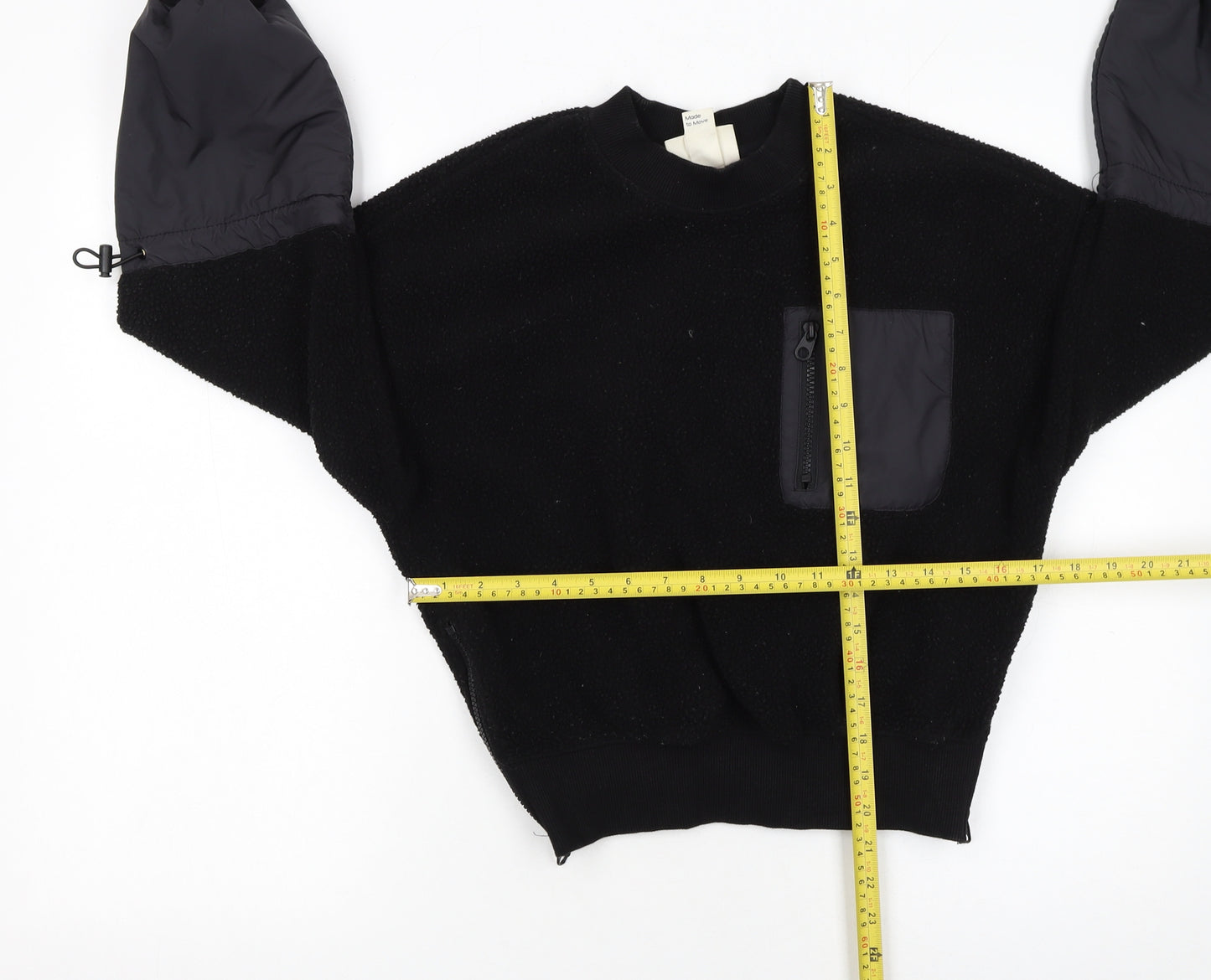 H&M Move Womens Black XS Pullover Sweatshirt with Zip Pocket