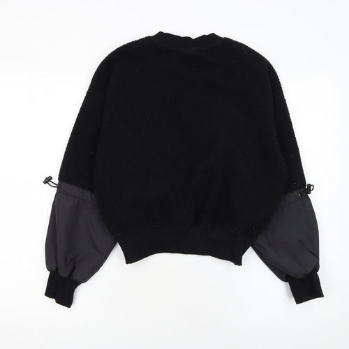 H&M Move Womens Black XS Pullover Sweatshirt with Zip Pocket