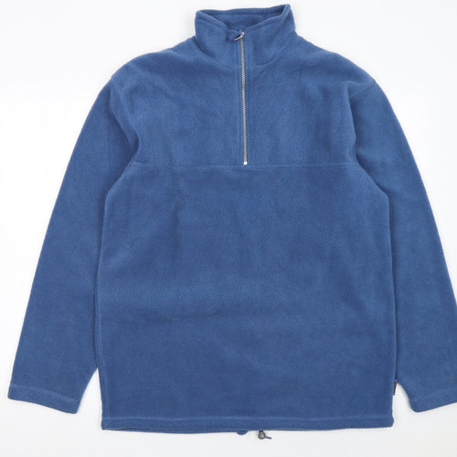 Zantos Men's Blue Fleece 1/4 Zip Pullover Sweatshirt Size S