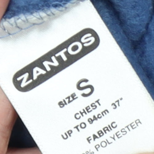 Zantos Men's Blue Fleece 1/4 Zip Pullover Sweatshirt Size S