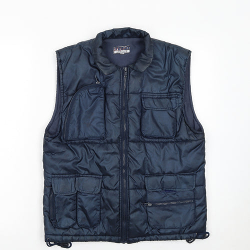 Tough League Boys Blue Padded Bodywarmer 5-6 Years Polyester Outdoor Zip Vest