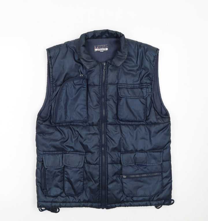 Tough League Boys Blue Padded Bodywarmer 5-6 Years Polyester Outdoor Zip Vest