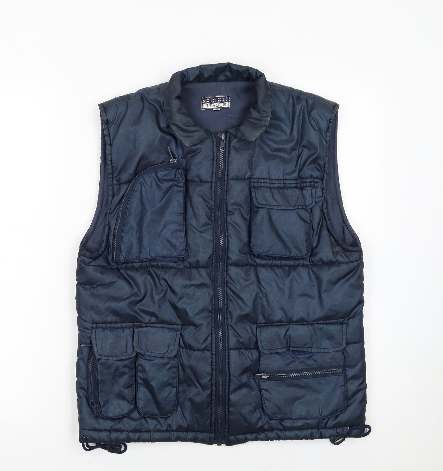 Tough League Boys Blue Padded Bodywarmer 5-6 Years Polyester Outdoor Zip Vest