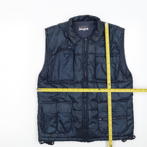 Tough League Boys Blue Padded Bodywarmer 5-6 Years Polyester Outdoor Zip Vest