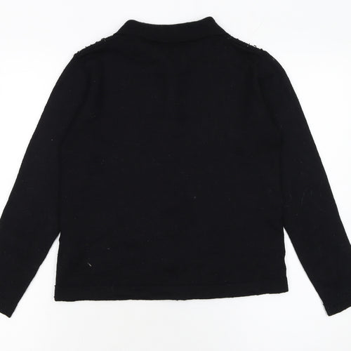 Marks and Spencer Women's Black Collared Cardigan Size 12 Wool Blend