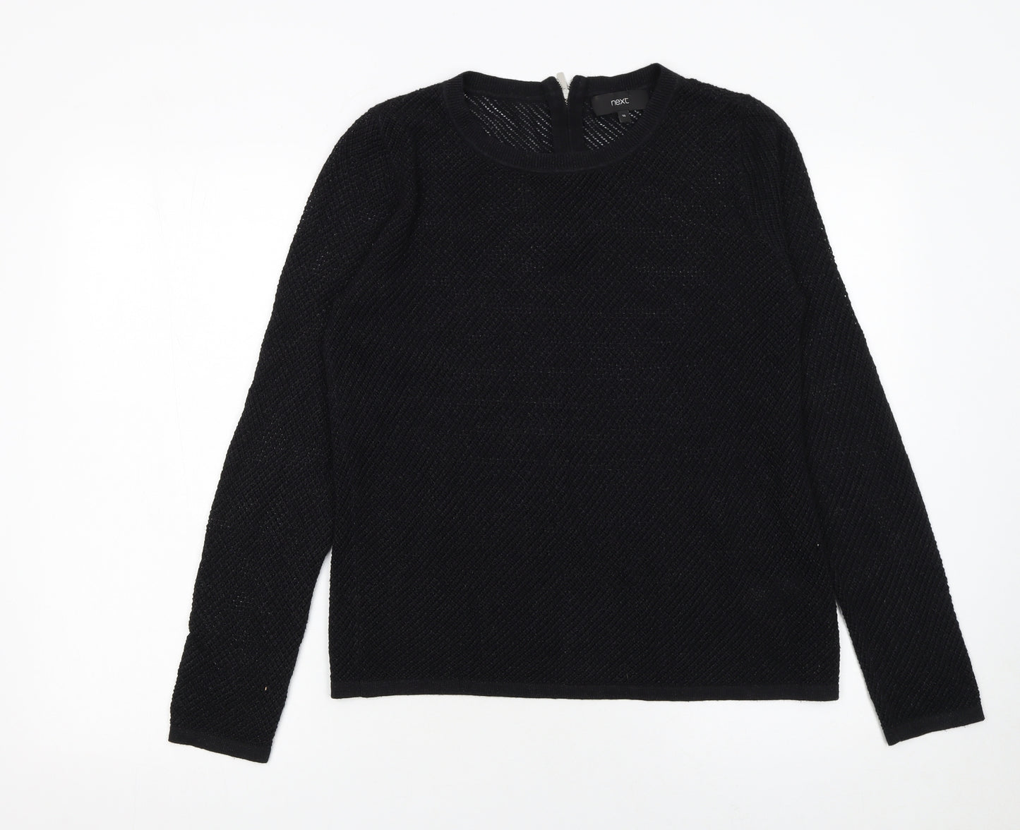 Next Womens Black Knit Long Sleeve Pullover Jumper Size 10
