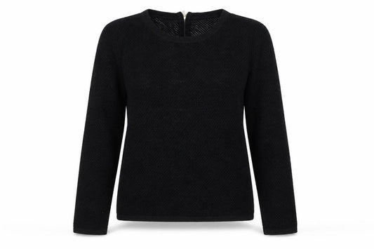 Front view of Next women’s black knit long sleeve jumper, size UK 10