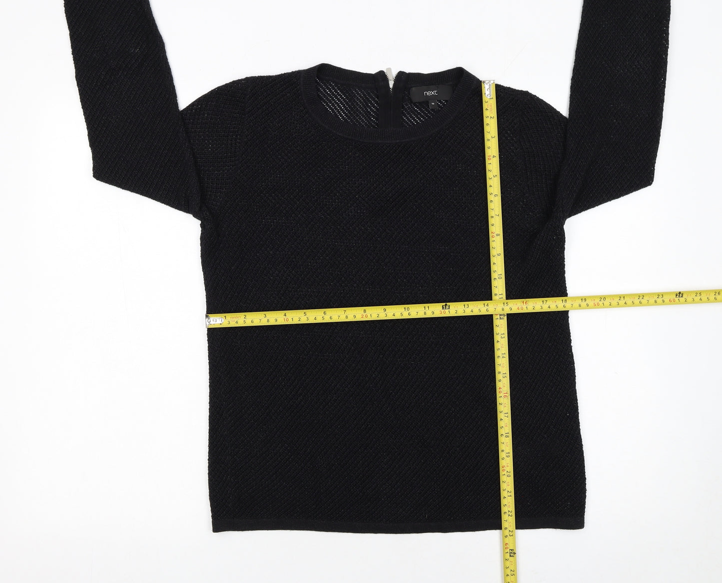 Next Womens Black Knit Long Sleeve Pullover Jumper Size 10