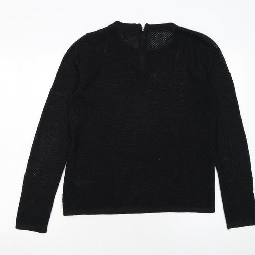 Next Womens Black Knit Long Sleeve Pullover Jumper Size 10