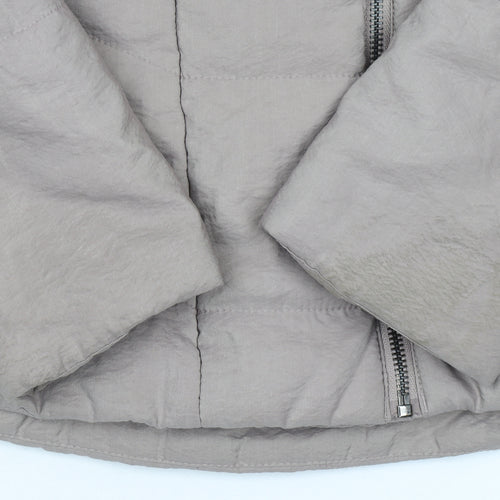 Laura Ashley Women’s Beige Faux Fur Collar Puffer Jacket UK 8