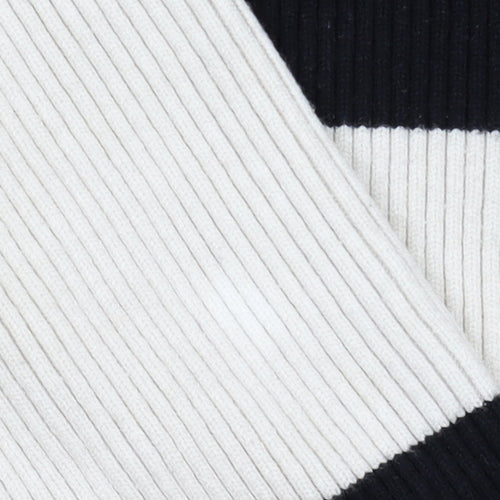 4th + Reckless Womens Black White Striped V-Neck Knit Jumper Size 20