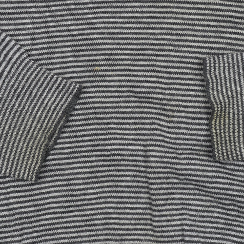 Austin Reed Men’s Grey Striped V-Neck Cashmere Blend Jumper M