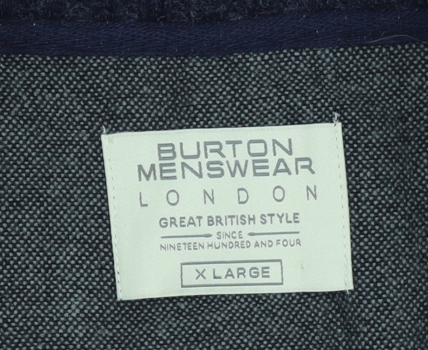 Burton Menswear Men’s Blue XL Henley Wool Blend Jumper