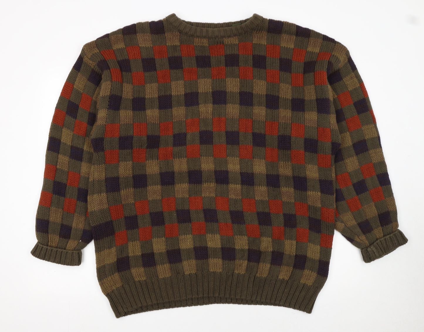 Timberland Men’s Multicoloured Check Knit Cotton Jumper L