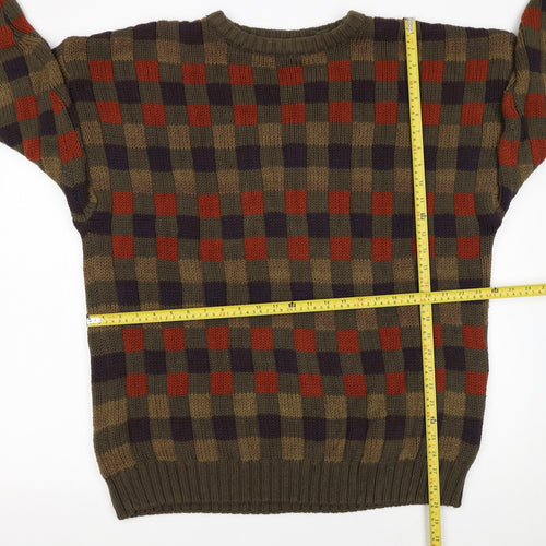 Timberland Men’s Multicoloured Check Knit Cotton Jumper L