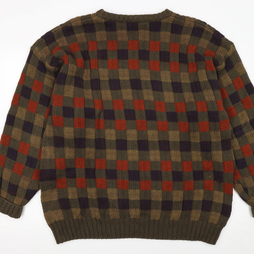 Timberland Men’s Multicoloured Check Knit Cotton Jumper L