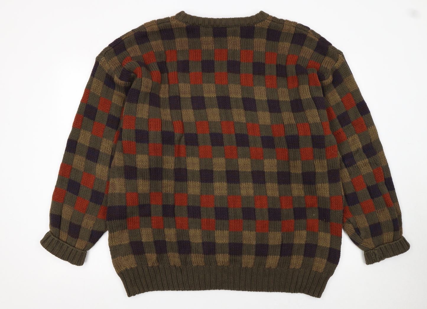 Timberland Men’s Multicoloured Check Knit Cotton Jumper L