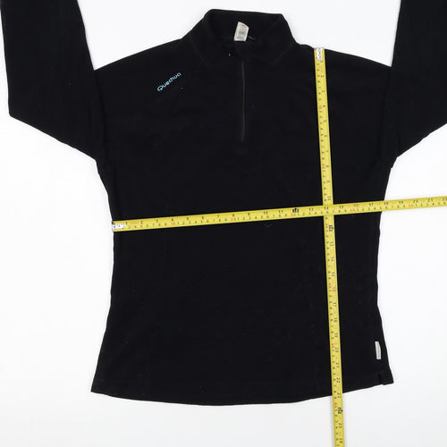 Quechua Women Black Fleece 1/4 Zip Pullover Sweatshirt Size L