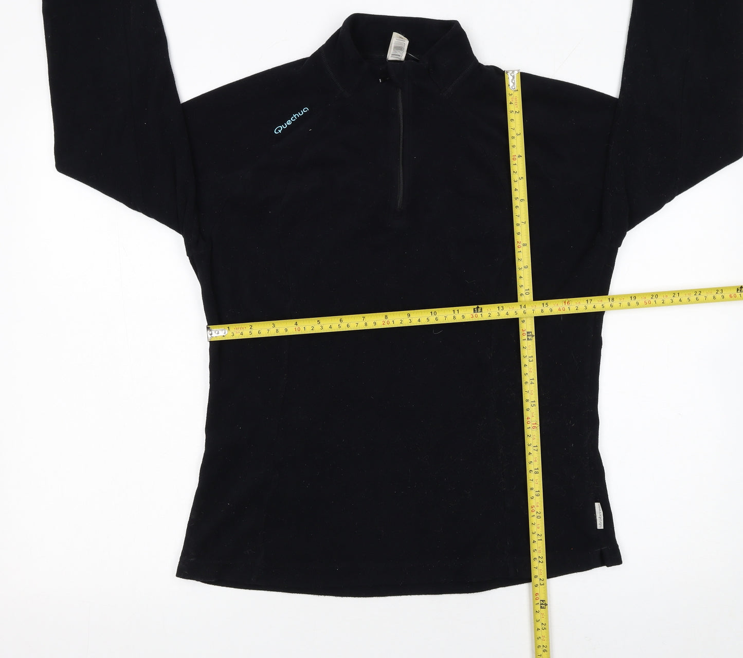 Quechua Women Black Fleece 1/4 Zip Pullover Sweatshirt Size L