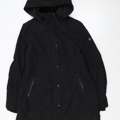 Jessica Simpson Women's Black L Hooded Parka Coat Long Winter Jacket