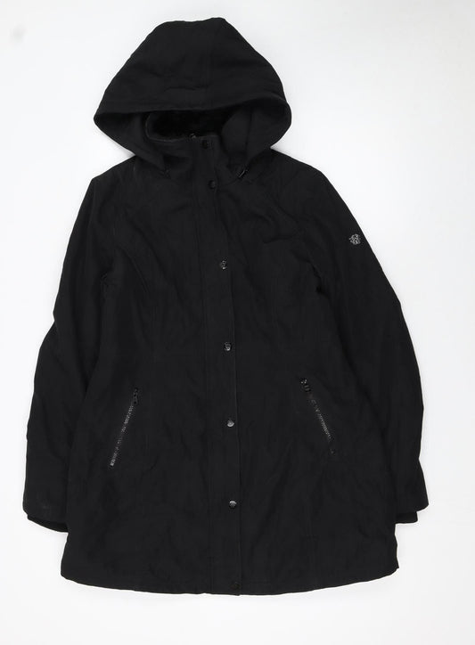 Jessica Simpson Women's Black L Hooded Parka Coat Long Winter Jacket