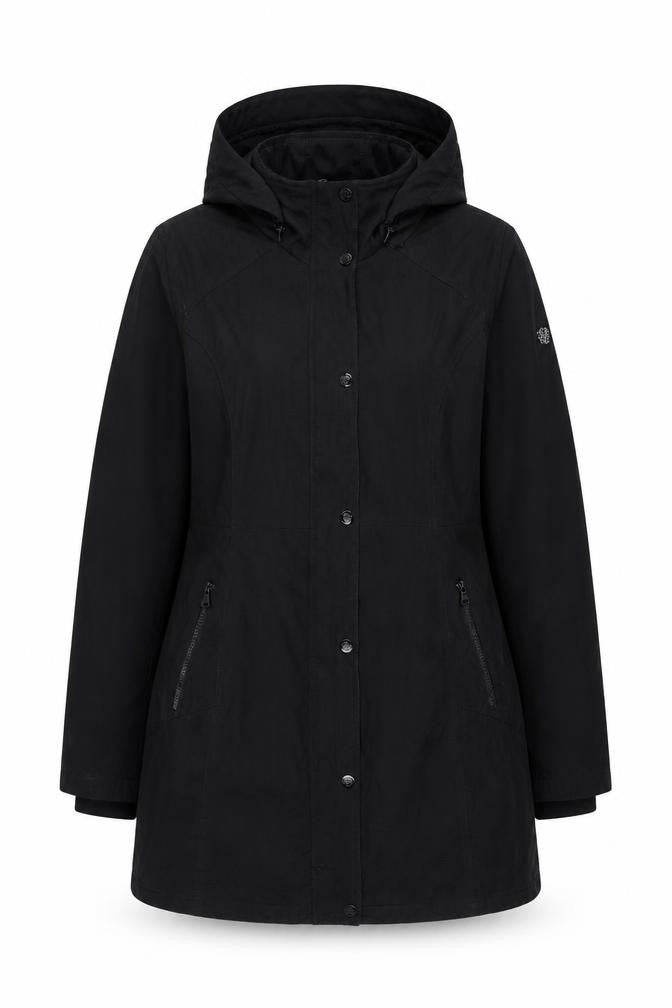 Jessica Simpson Women's Black L Hooded Parka Coat Long Winter Jacket