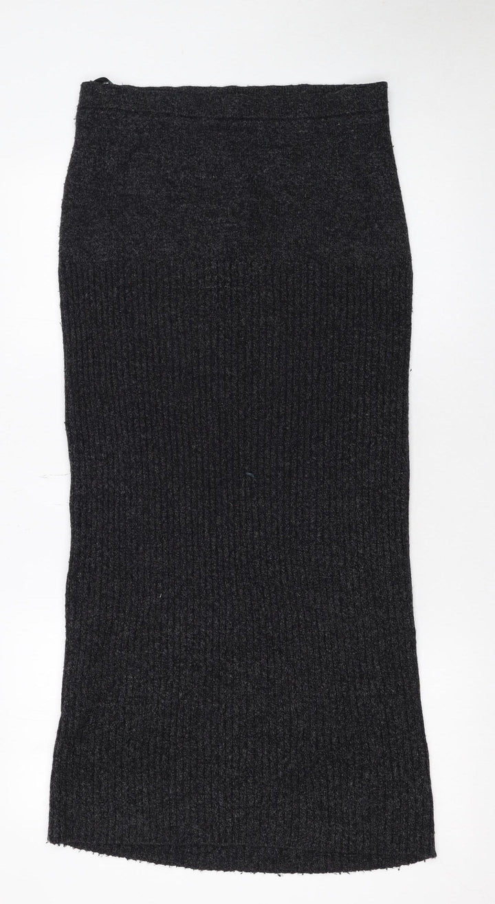 Your 6th Sense Women's Black Wool Blend Knit Pencil Midi Skirt S