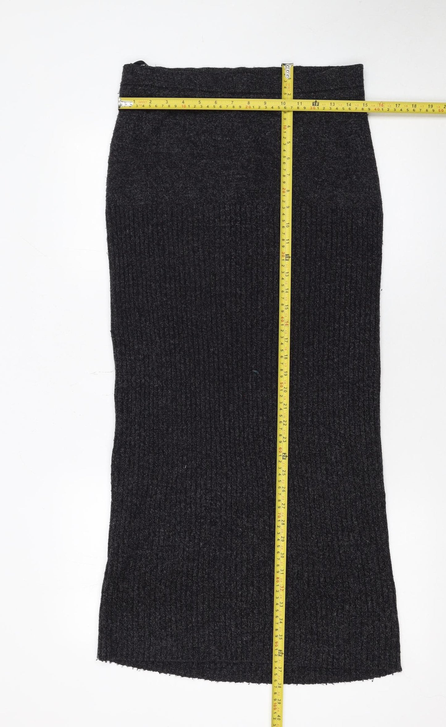 Your 6th Sense Women's Black Wool Blend Knit Pencil Midi Skirt S