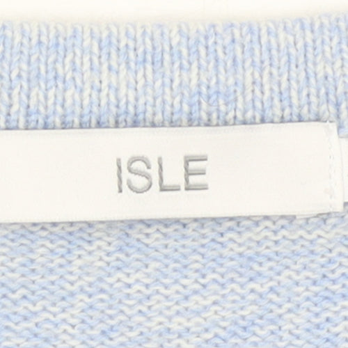 Isle Women Blue Cardigan Size 10-12 Acrylic Knit V-Neck