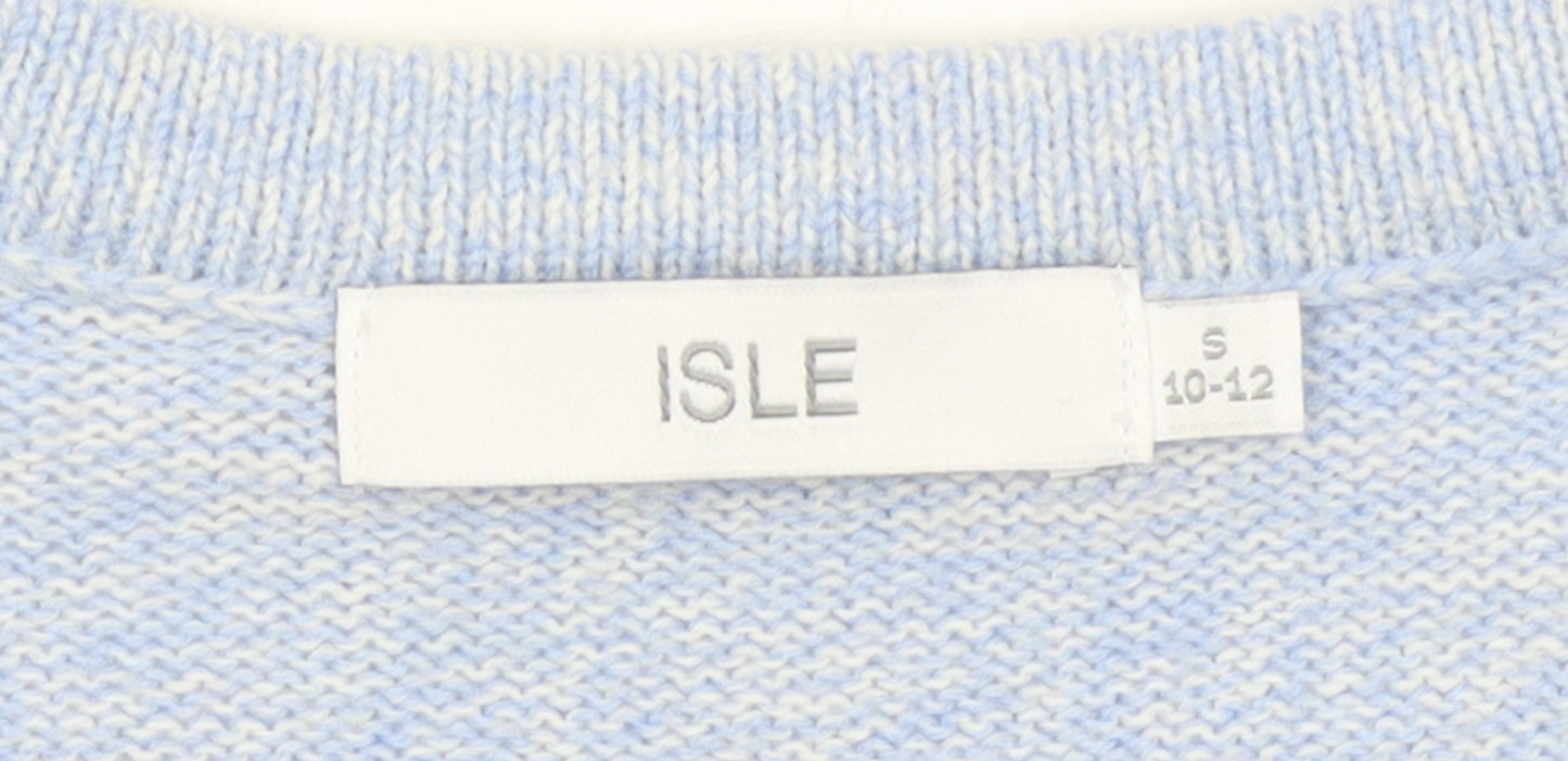 Isle Women Blue Cardigan Size 10-12 Acrylic Knit V-Neck