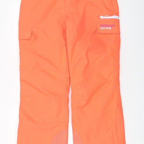 Superdry Women's Orange Snow Pants UK 12 Waterproof Ski Trousers