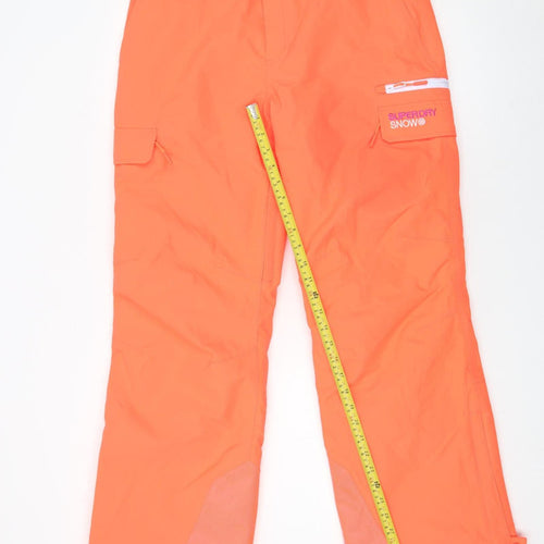 Superdry Women's Orange Snow Pants UK 12 Waterproof Ski Trousers