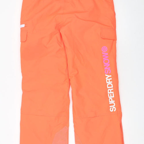 Superdry Women's Orange Snow Pants UK 12 Waterproof Ski Trousers