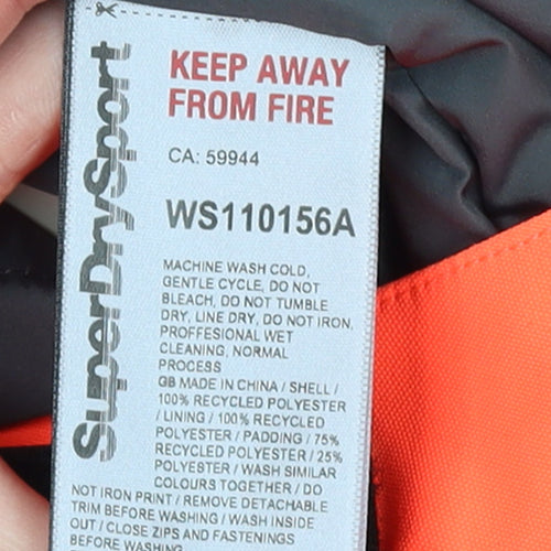 Superdry Women's Orange Snow Pants UK 12 Waterproof Ski Trousers