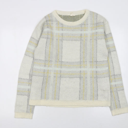 Esprit Women Ivory Check Knit Pullover Jumper XL